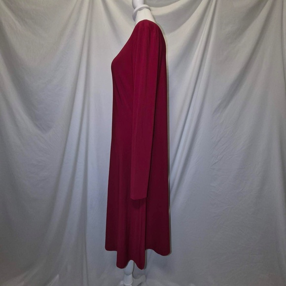 Norma Kamali Minimalist Scarlet Red A Line Longsleeve Dress L - Picture 5 of 11